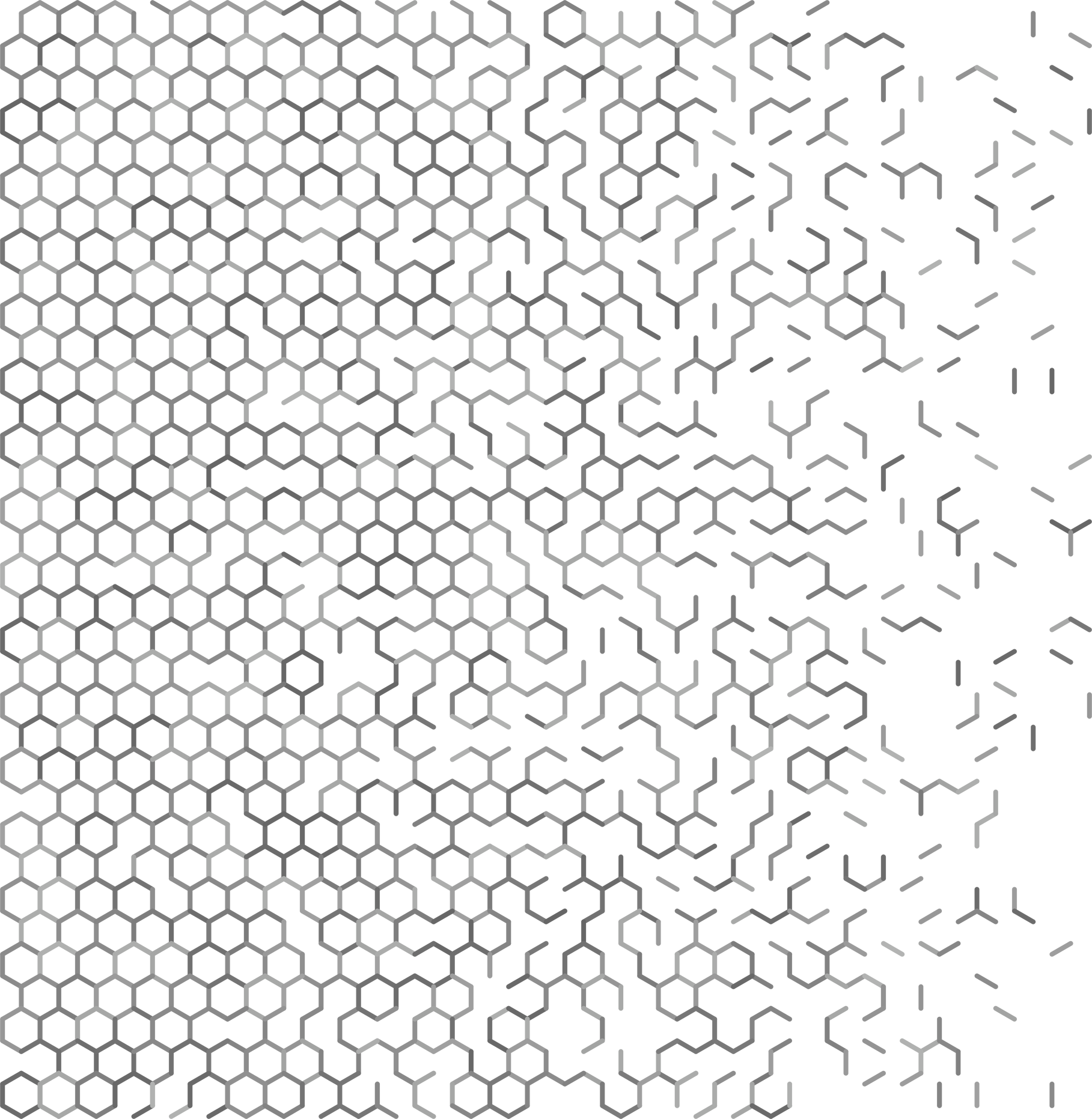 Gray hexagon grid pattern background.